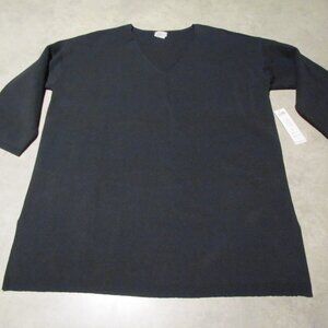 Chicos sweater Womens 0 Small Easy Chic Navy Blue Preppy 3/4 Sleeve V Neck